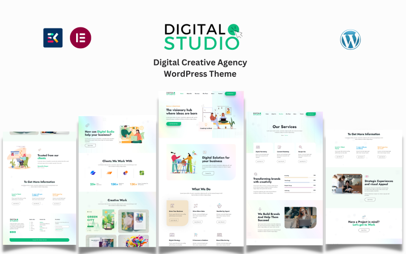 Digital Studio-创意、营销和网络代理 WordPress 主题