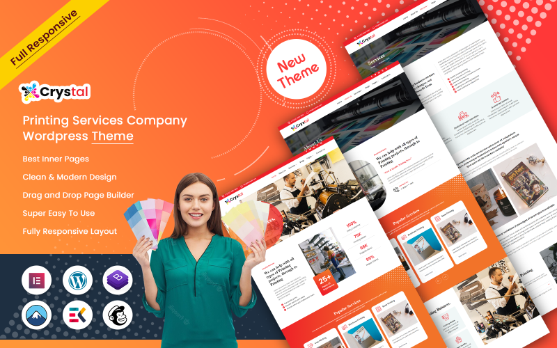 Kryształ - Motyw WordPress Usługi poligraficzne