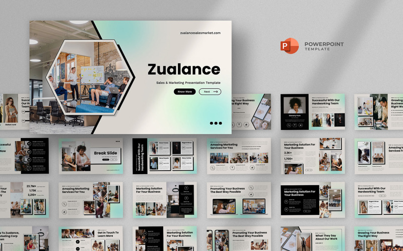 Zualance — szablon Powerpoint do marketingu sprzedaży
