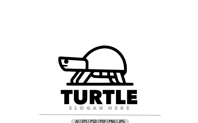 Design del logo della linea semplice della tartaruga