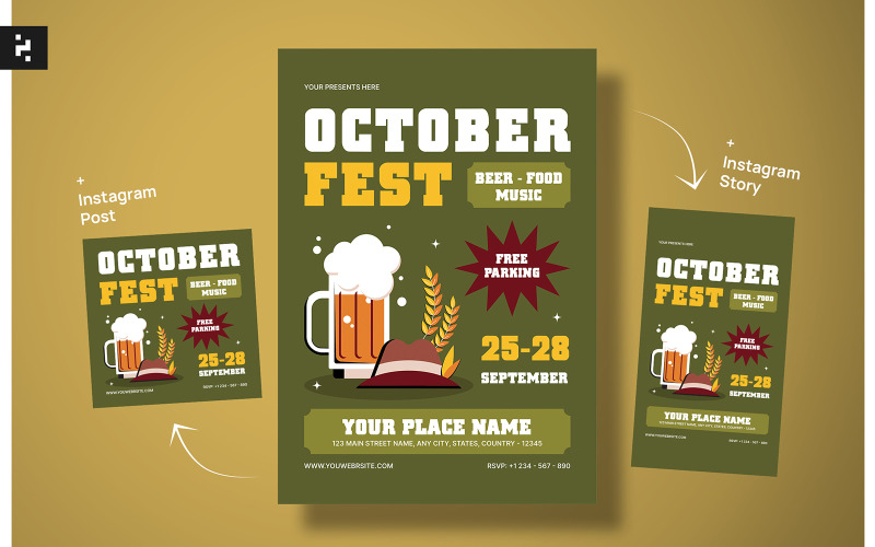 Flyer voor evenementen in oktober