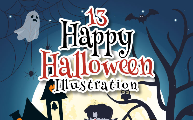 13 ilustracja tła nocy Halloween