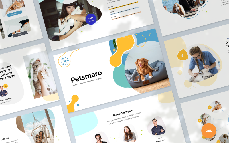 Petsmaro - Google Slides-sjabloon voor dierenverzorging en veterinaire presentatie