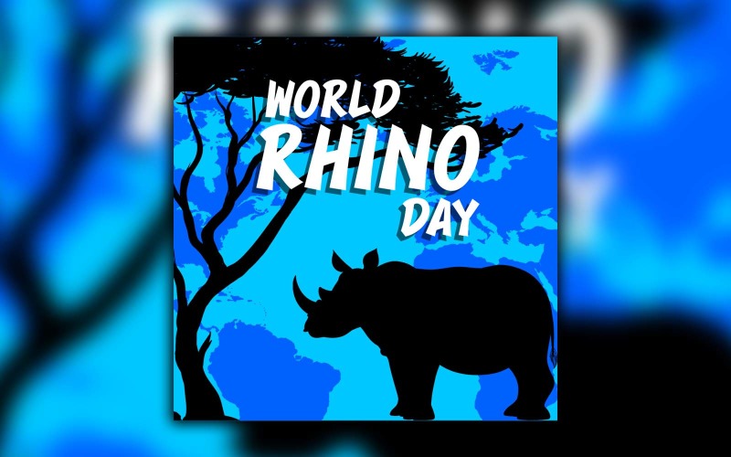 Progettazione di post sui social media per la Giornata mondiale del rinoceronte