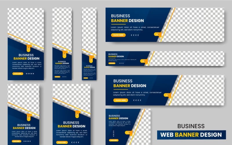 Set of creative web banners of standard size  modern template design concept