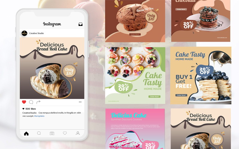 Szablon posta na Instagramie z plikami cookie