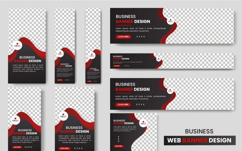 Uppsättning av kreativa webbbanners av standardstorlek modern mall vektor design