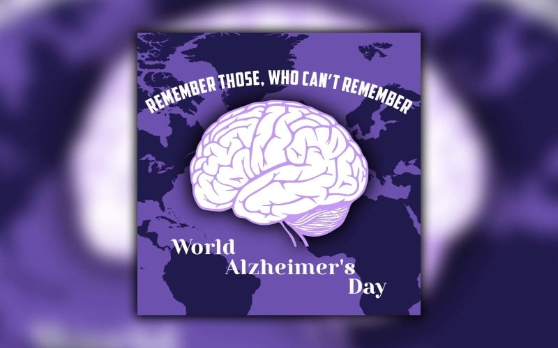 Världs Alzheimers dag Design för sociala medier