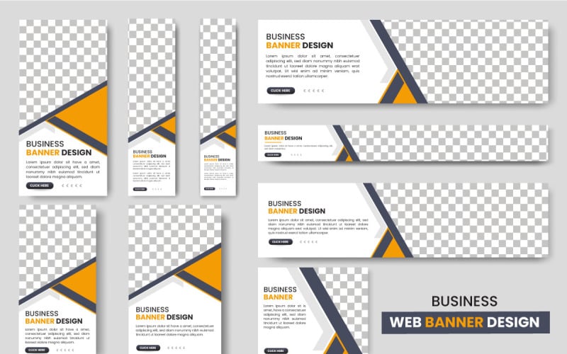 Vector  creative web banners of standard size  modern template design