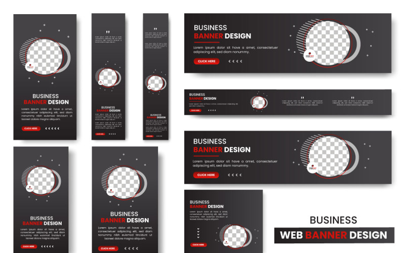 Vector set creatieve webbanners van standaard formaat moderne sjabloon ontwerpconcept