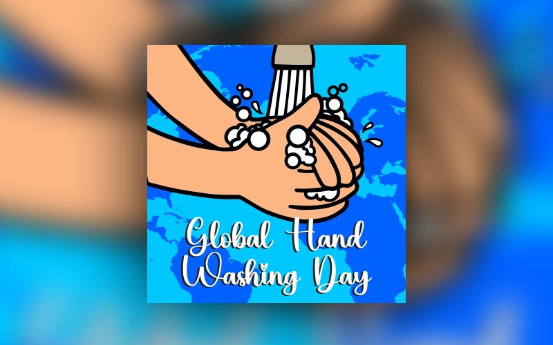 Wereldwijde handwasdag Social Media Post Design