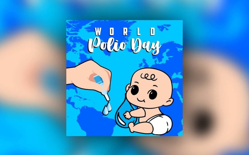 World Polio Day Postdesign för sociala medier