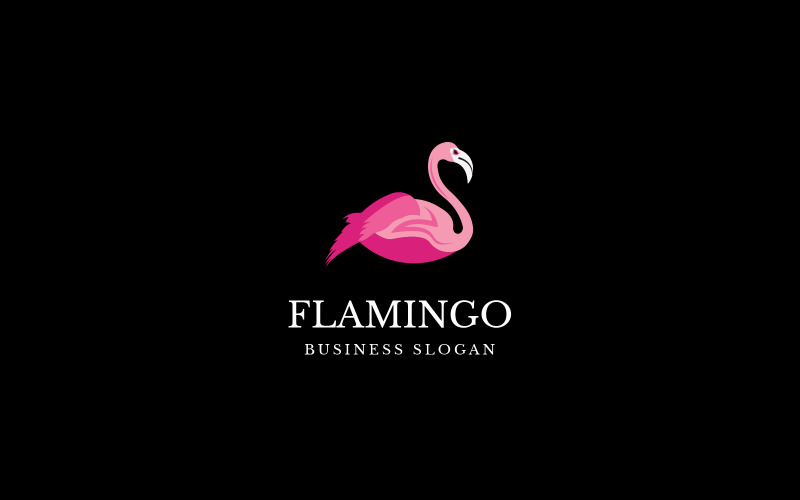 Création de logo oiseau flamant rose
