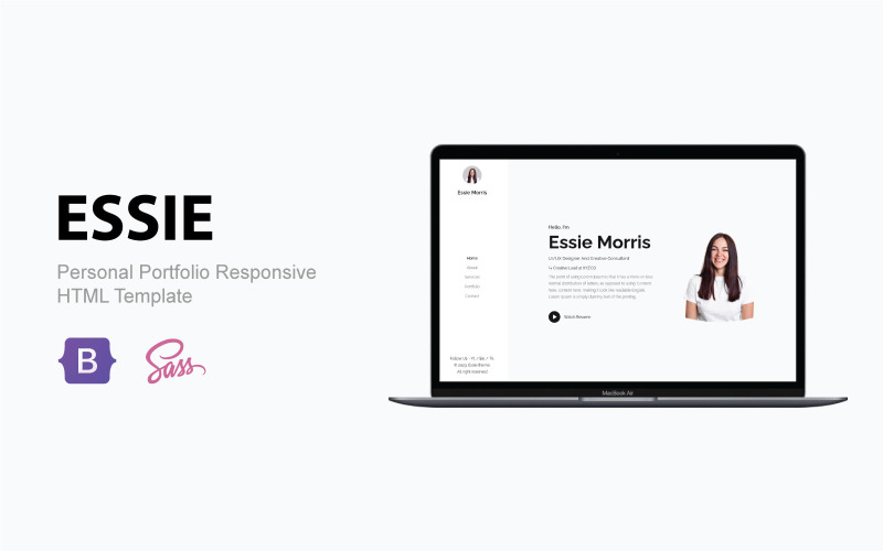 Essie | Személyes portfólió reszponzív HTML sablon