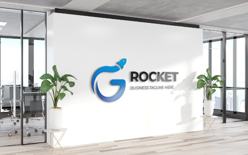 G Brief Raket Logo Ontwerp