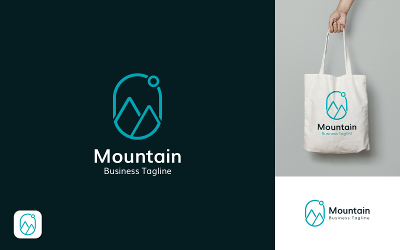 Logo-Design-Vorlage für Bergcamping-Abenteuer