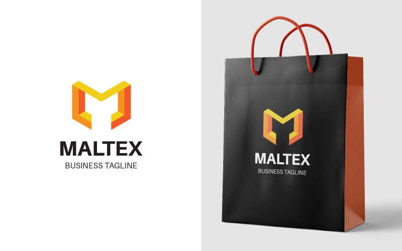 M Letter Maltex logotypdesign