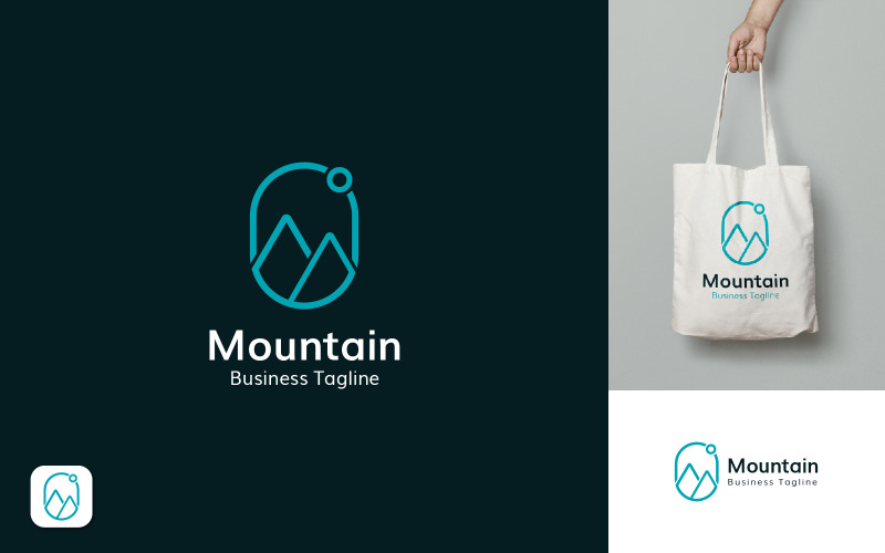 Mountain Camping äventyr logotyp designmall
