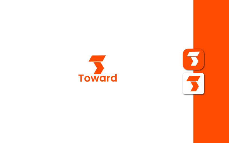 Professional Letter T Logo Design Template With Mobile App Icon