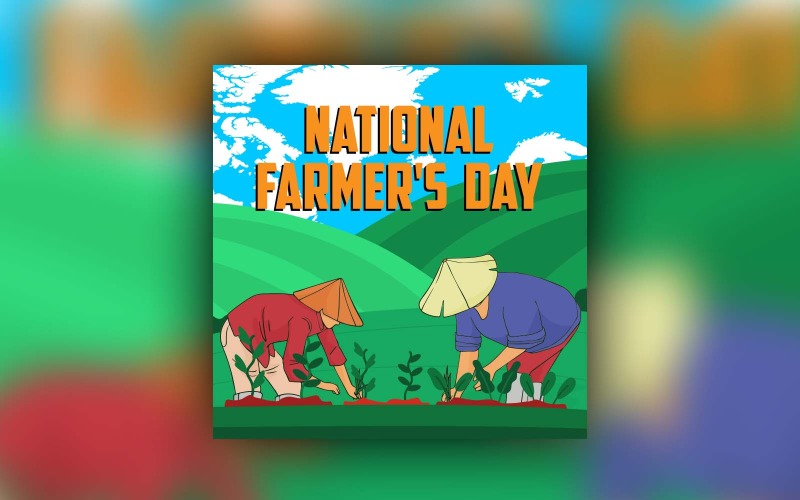 Progettazione di post sui social media per la Giornata nazionale dell'agricoltore