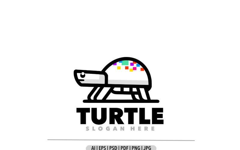 Logo de conception simple pixel tortue