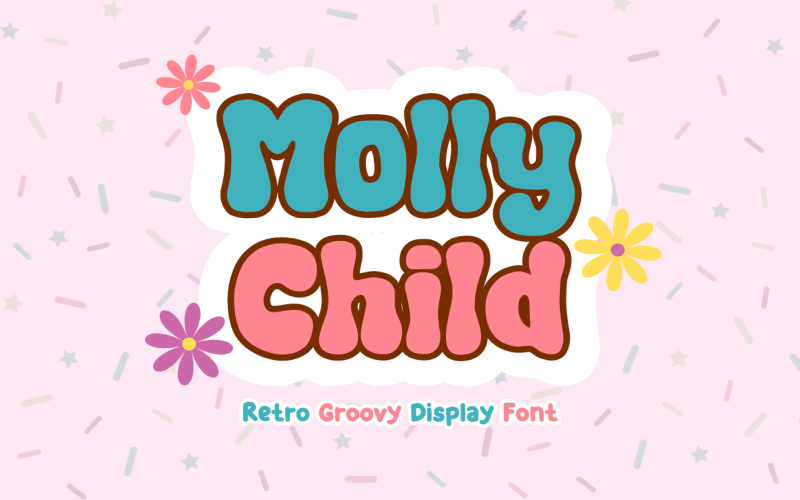 Molly Child - fonte de exibição retrô Groovy