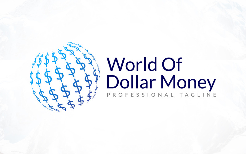 Design del logo del dollaro mondiale del denaro della valuta globale