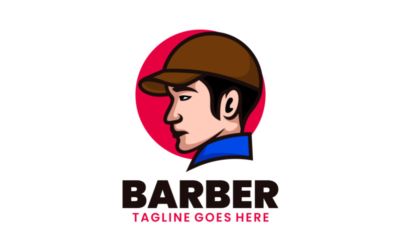 Logotipo de mascote simples de barbeiro