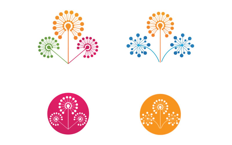 Paardebloem bloem schoonheid logo vector v.10