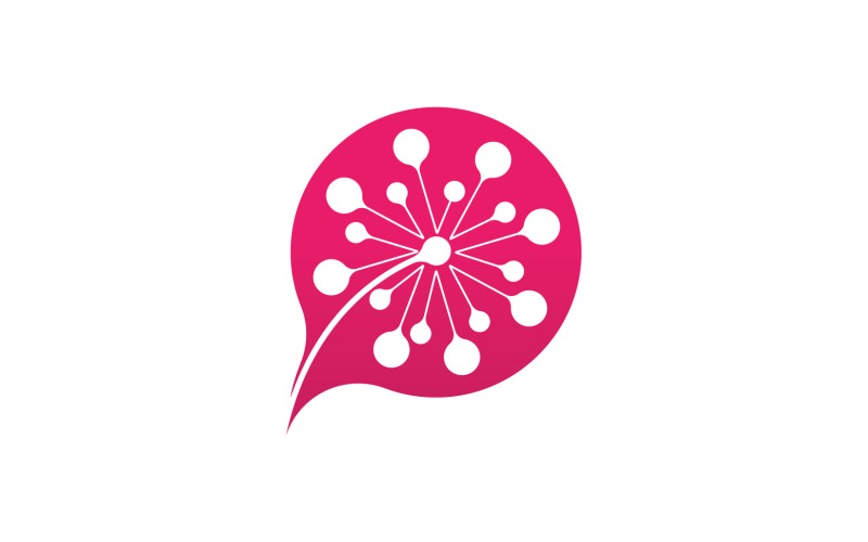 Paardebloem bloem schoonheid logo vector v.14