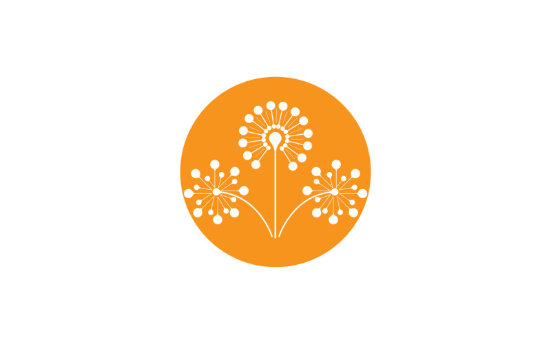 Vettore del logo di bellezza del fiore del dente di leone v.18