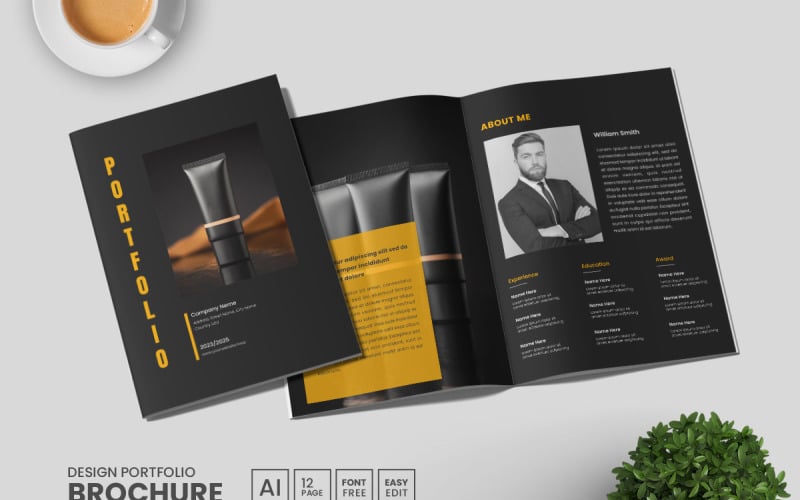 Modelo de portfólio de design layout de portfólio de fotografia