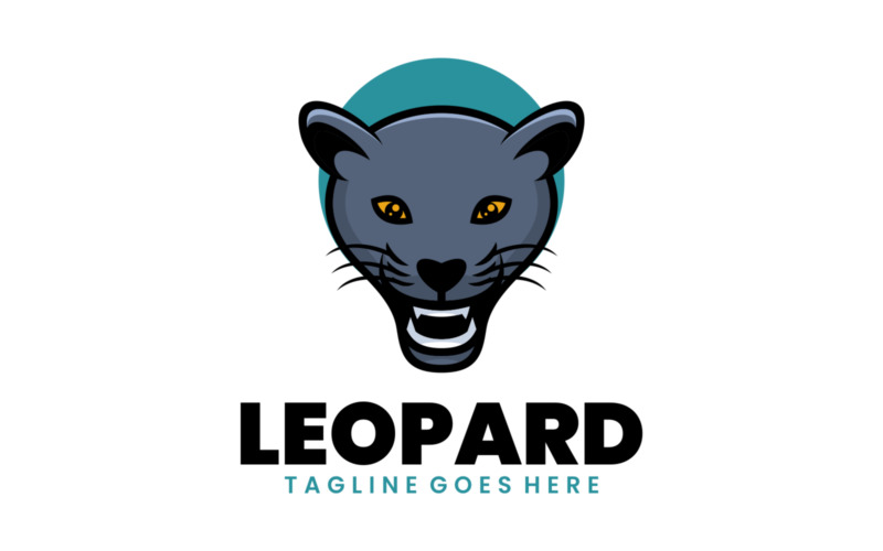 Leopard enkel maskotlogotyp