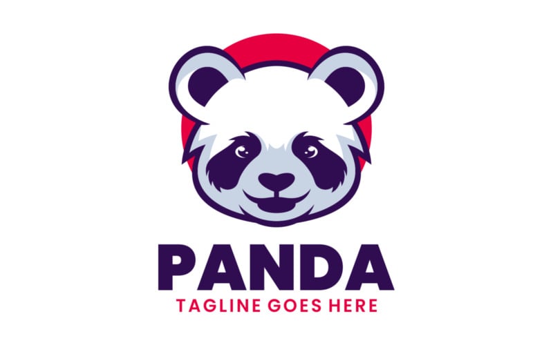 Logo de mascotte simple tête de panda