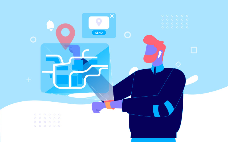 Отправка местоположения БЕСПЛАТНАЯ иллюстрация концепции вектора