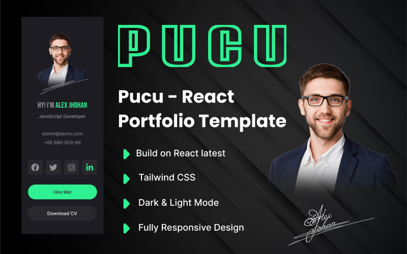 Pucu - Веб-шаблон портфолио React