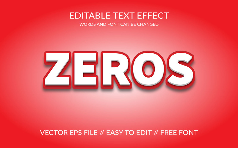 Zeros 3d для редагування векторних EPS текстовий ефект