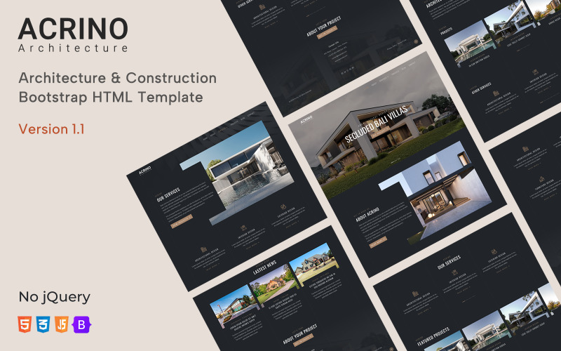 Acrino - Bootstrap HTML-sjabloon voor architectuur en constructie