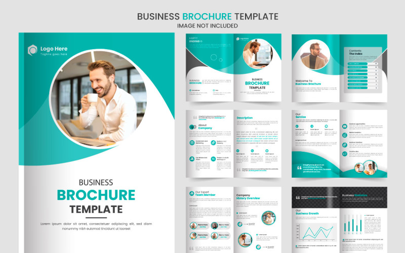 bedrijfsprofiel brochureontwerp, brochureontwerp. Multifunctionele sjabloon met omslag