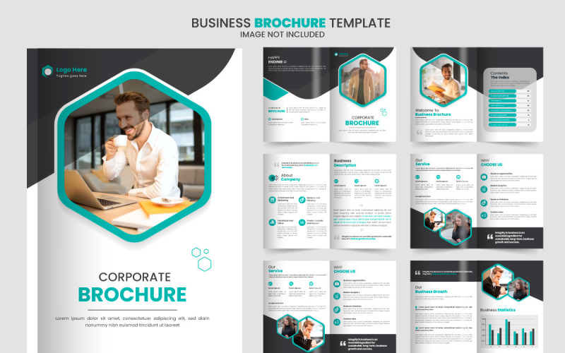 conception de brochure de profil d'entreprise, conception créative de brochure. Conception de modèles polyvalents