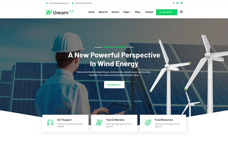 DreamHub Ecologia & Tema WordPress de Energia Solar