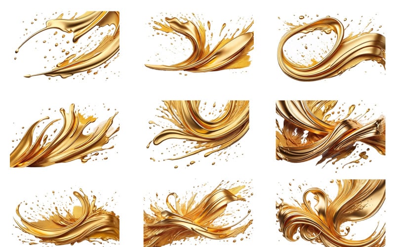 Paint Gold Food coloring, brush stroke, gold-colored paint splash