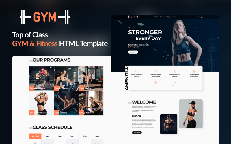 Gym – современный HTML-шаблон для фитнеса и спортзала