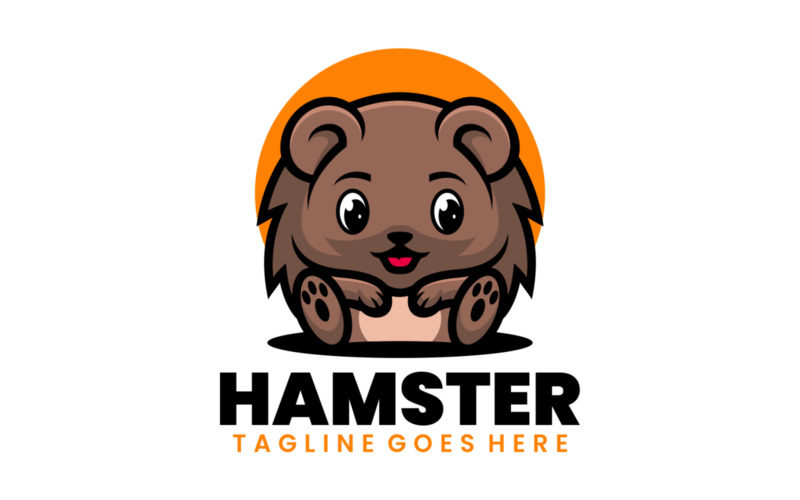 Hamster maskot tecknad logotypdesign