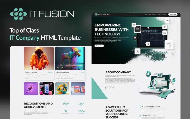 IT Fusion: IT řešení a služby společnosti HTML šablona webových stránek