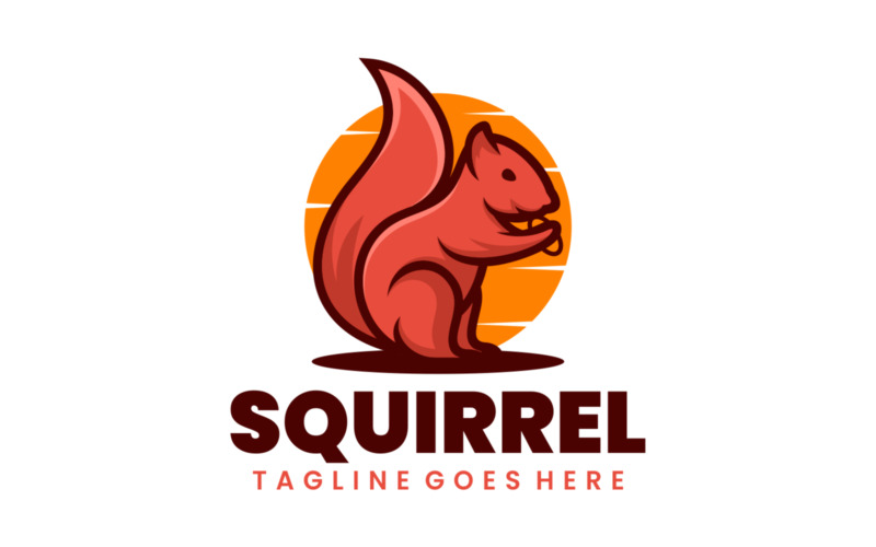 Logotipo de mascota simple de ardilla 2