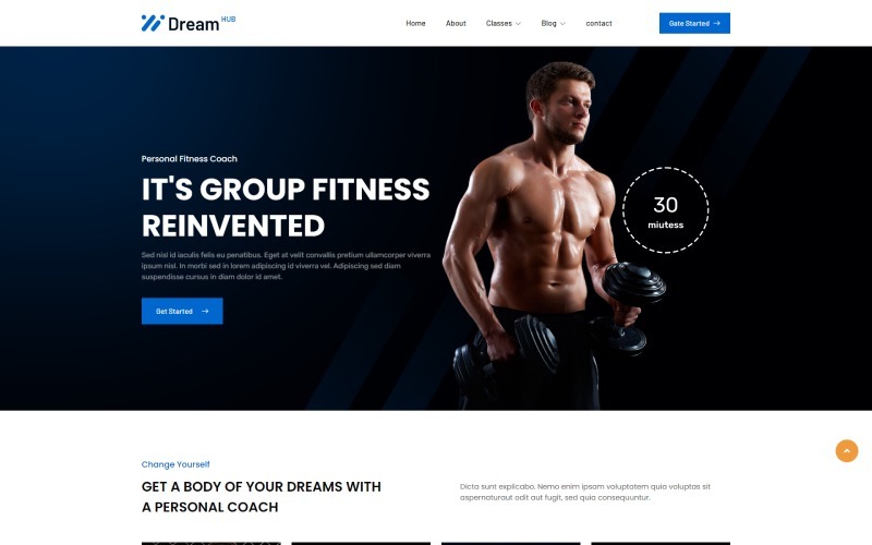 Шаблон HTML5 для фітнесу та тренажерного залу Dreamhub