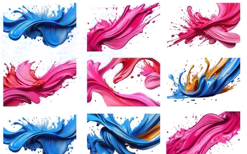 Vibrant Rainbow Powder Burst Explosion Background,  Abstract ink splash paint background