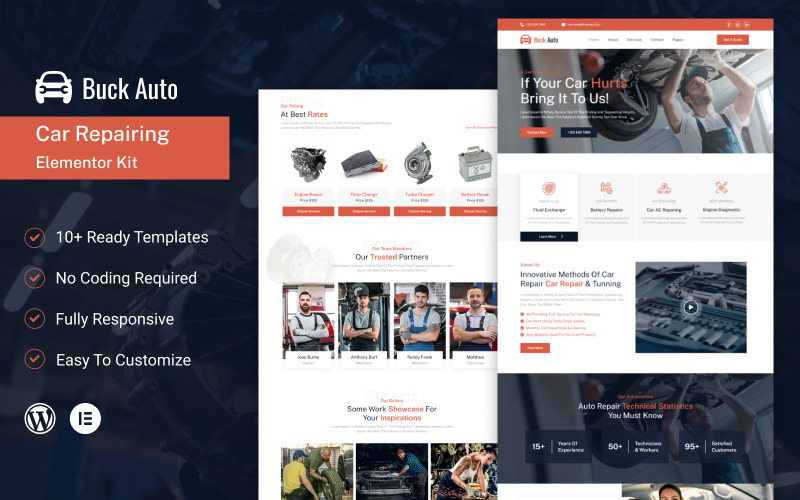 Buck Auto - Araba Tamir Elementor kiti