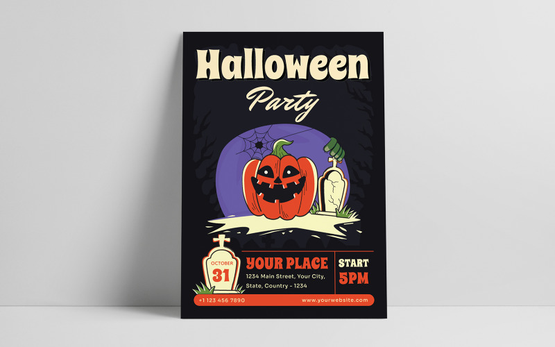 Flyer-Vorlage für den Halloween-Tag